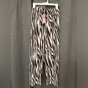 Wdirara Women’s Pants Zebra Wide Leg